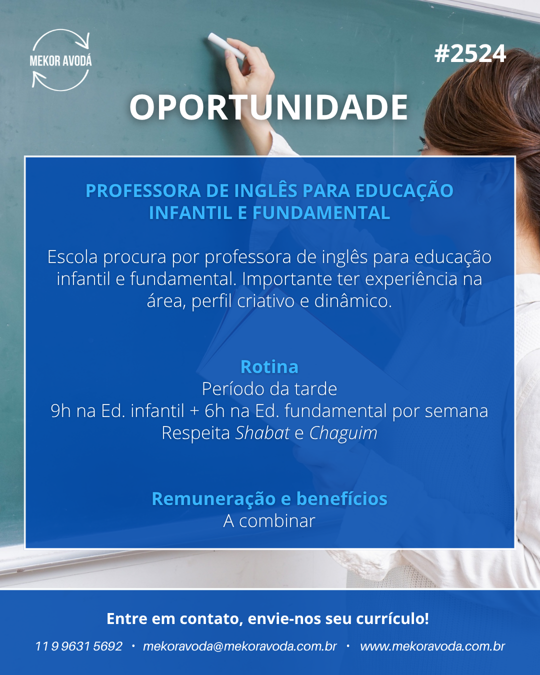 Professora de inglês para educação infantil e fundamental